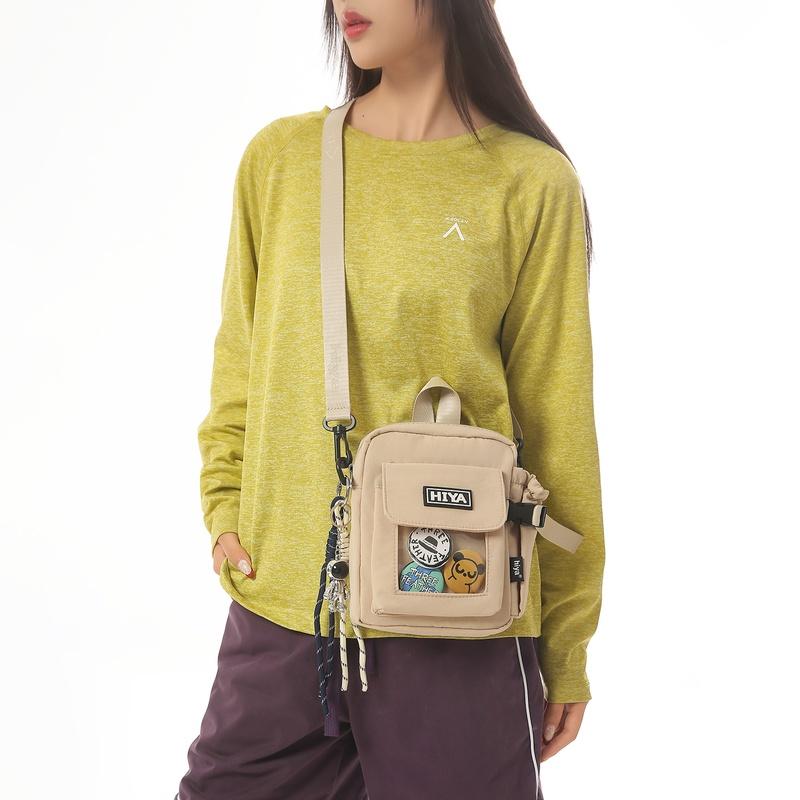 Unisex Nylon Crossbody Bag Multi Pocket Casual Shoulder Handbag for Travel Work