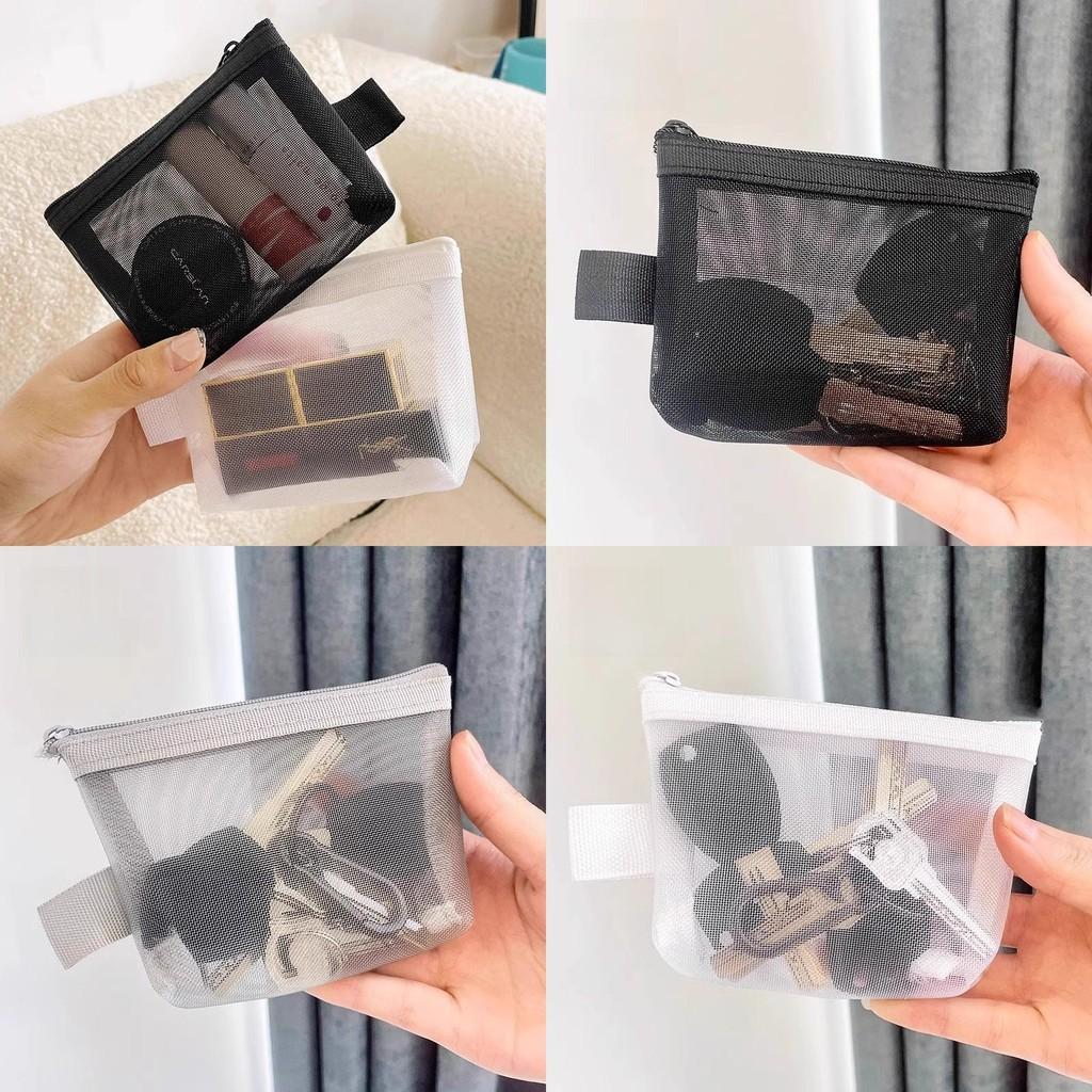 Portable Cosmetic Mesh Organizer Travel Bag Multiuse Cube Design Storage Makeup