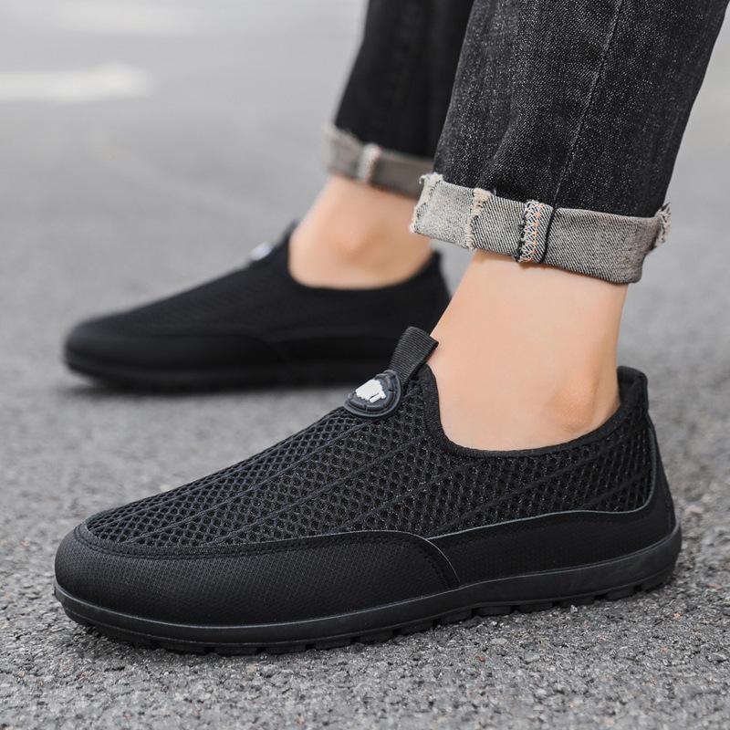 Flying woven mesh sports casual thin-soled mesh shoes soft-soled lightweight casual shoes board shoes