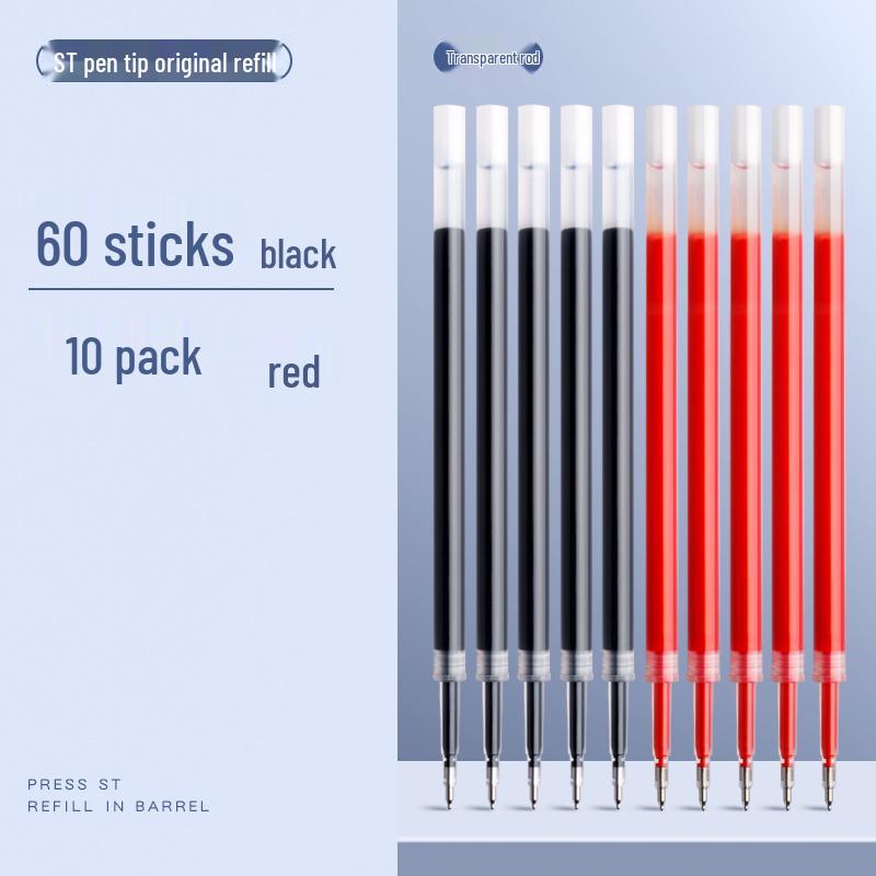 ST Quick-Dry Red Gel Pen for Teachers & Students, Push-Button Rollerball for Grading & Marking, with Refillable Ink.