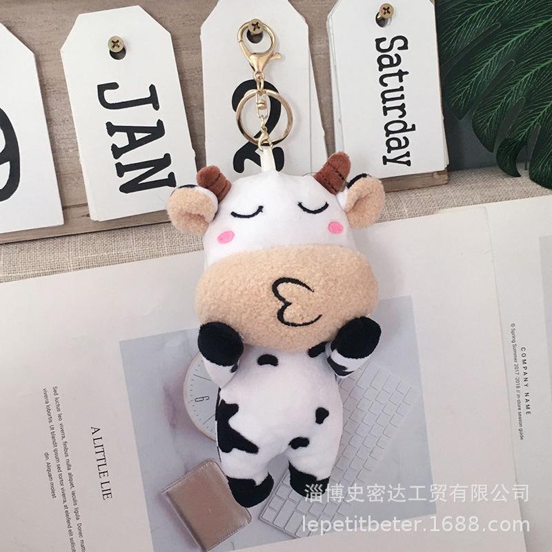 Dukke Jente Søt Søt Dyrekrets Ku Dukke Kalv Nøkkelring Veske Anheng Plysjleketøy Bryllupsgave