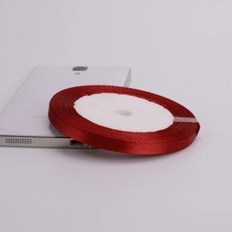 (25Yards/roll) 6/10/15/20/25/40/50mm Wine red Color Satin Silk Ribbon Handmade DIY Material Gift Wrapping Clothing Accessories