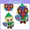 Boneco Grande do Link de The Legend of Zelda com Máscara Máscara Mezura Brinquedo de Pelúcia do Link Espada do Céu Pelúcia Curta Macia Personalizável