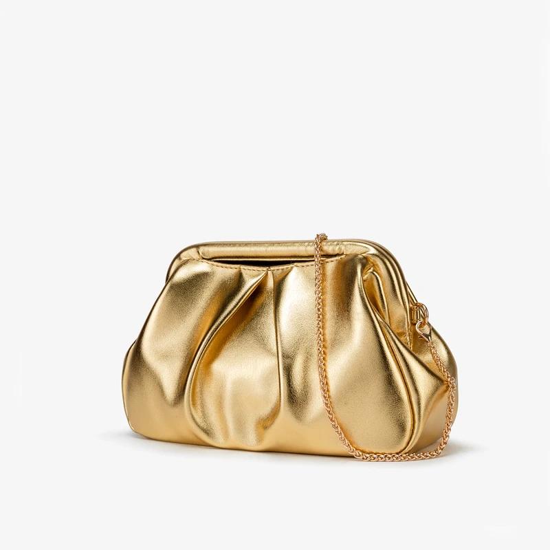 Textured Cloud Frame Clutch Purse, Women's Party Crossbody Handbag luxury Designer Shoulder Bag Wedding Evening Clutch Bag