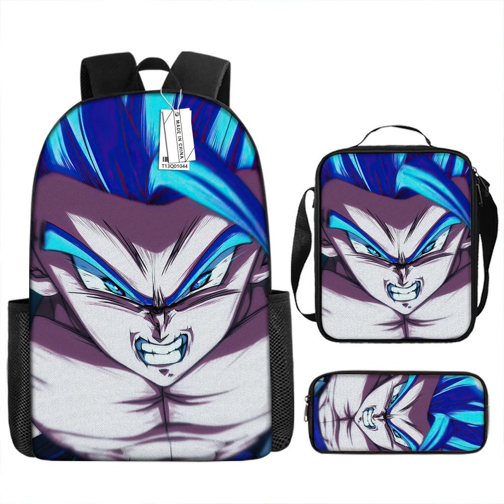 Dragon Ball three-piece backpack popular animation primary school schoolbag boys new bag