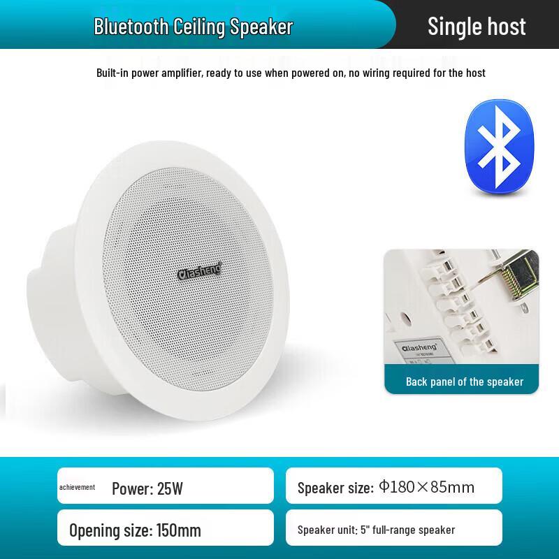

QIASHENG Wireless Bluetooth Ceiling Speaker System CN plug (adapter included)