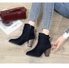 Große Größe Herbst und Winter Neue Matte schuhe Stiefel frauen Gürtel Schnalle Dicken Absatz Stiefeletten