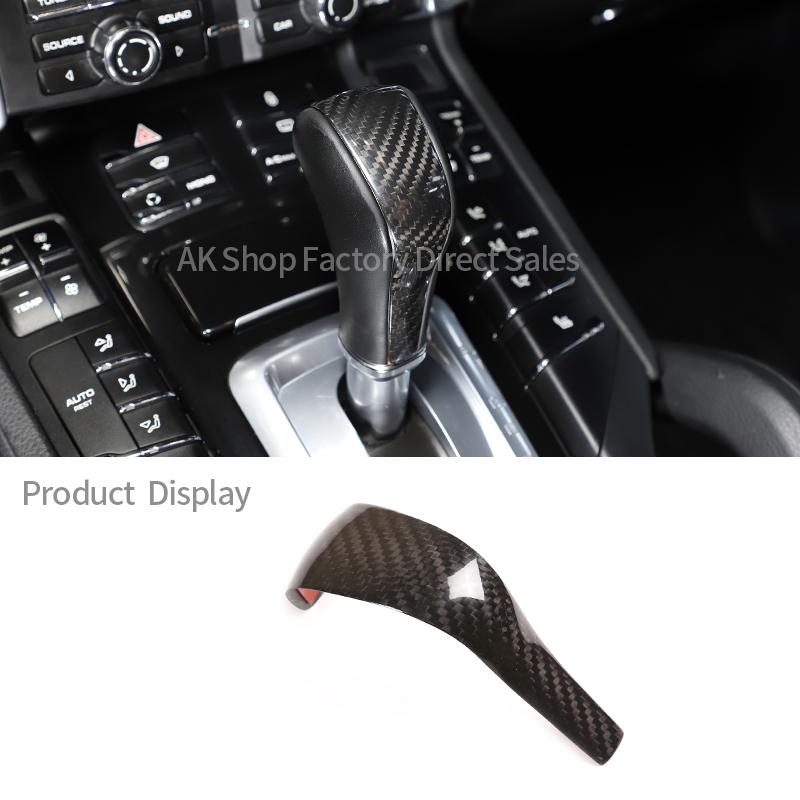 Fit For Porsche Cayenne 2011-2017 Real Carbon Fiber Car Center Console Gear Shift Knob Cover Decoration Car Accessories