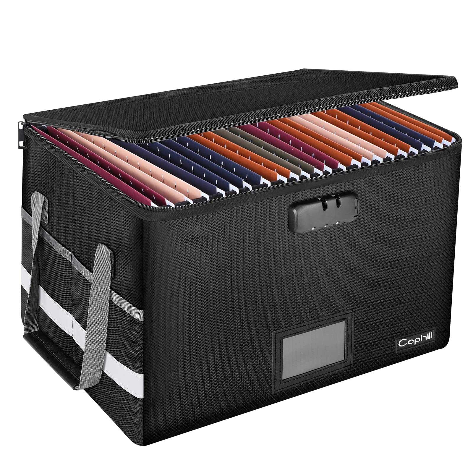 

Огнеупорный ящик для хранения документов Caphill с файлом для хранения документов на случай чрезвычайных ситуаций, простой висячий черный замок для ценностей, водонепроницаемый, принадлежности, кейс, коробка, чёрный