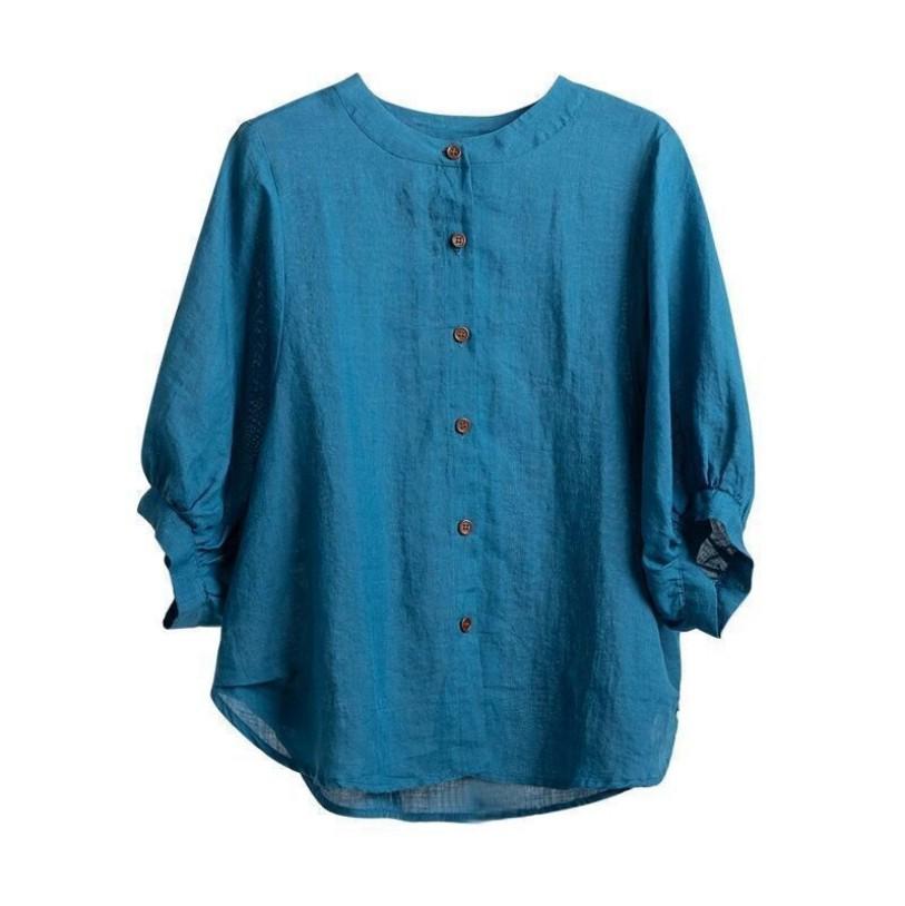 Leisure Shirts Button  Top Lady Loose Long Sleeve Oversized Shirt Womens Blouses Casual