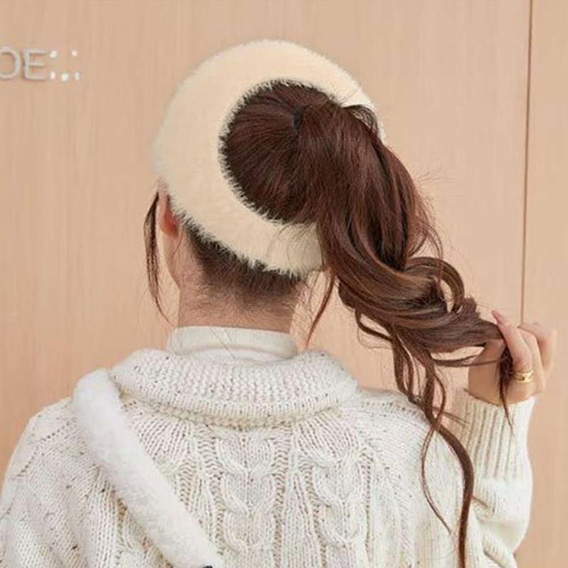Autumn and Winter Duck Tongue Empty Top Women's Hat Plush Baseball Cap Cycling Cold and Warm Casual Wool Hat
