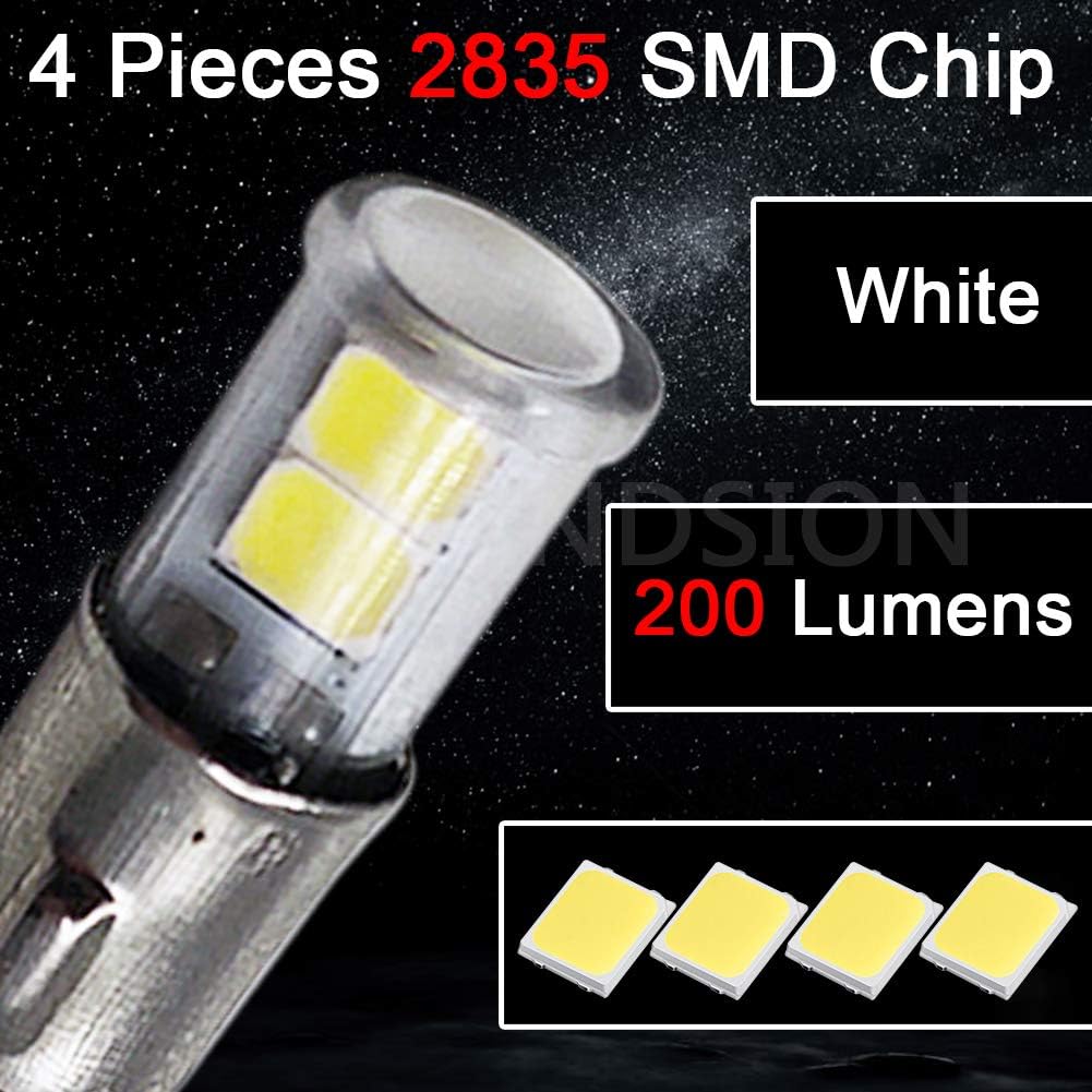 Ruiandsion 2pcs BA7S LED Bulbs DC 2835 4SMD Chipset LED Bulb Car Instrument Dashboard Warning Light Replacement, White