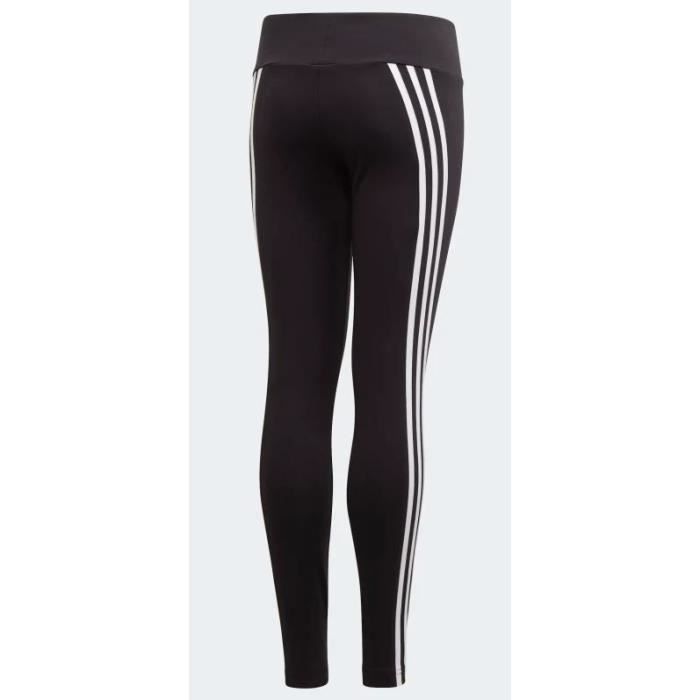 Dívčí sportovní legíny - Adidas - 3-Stripes Cotton - Černá/Bílá - Pohodlné - Elegantní