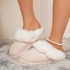 Closed Toe Warm Cotton Slippers Women Faux Fur Thicken Plush Winter Home Shoes Woman Lightweight Casual Indoor Slides Female