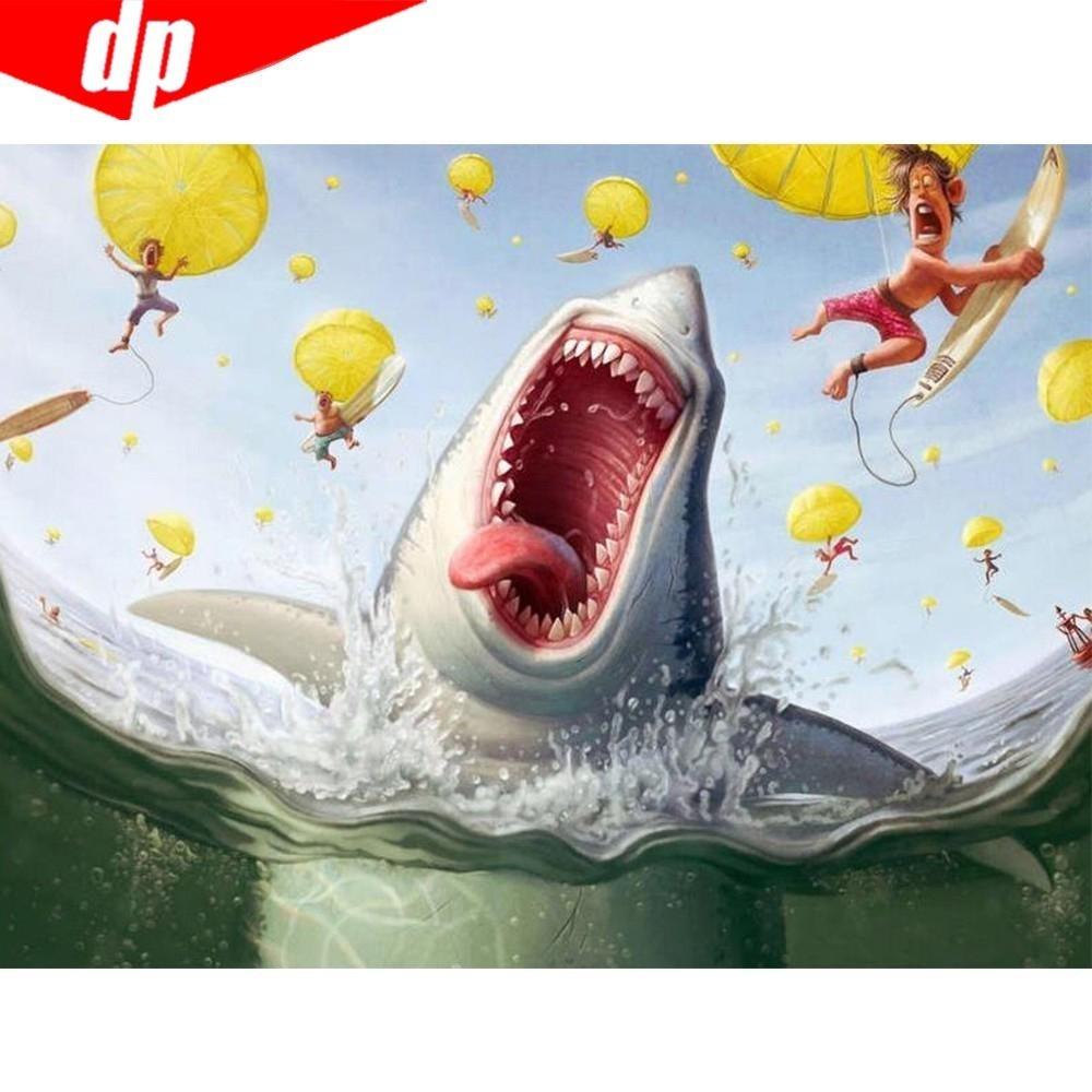 Full Square/Round Diamond Painting Mountain Landscape Mountain Pictures of Rhinestones 5D Diamond Embroidery Tiger Deer Animal Mosaic Wall Art