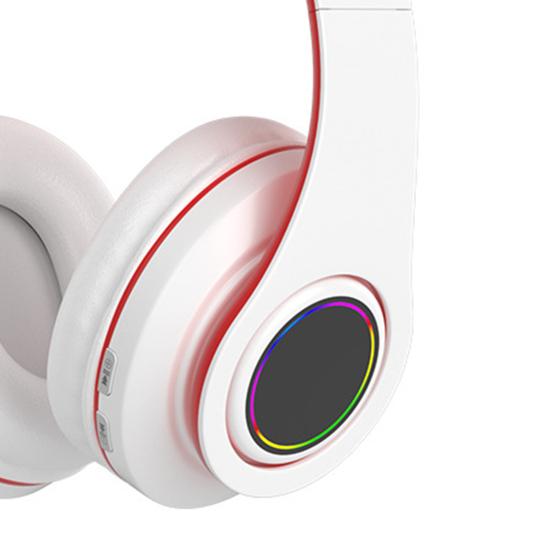 Bluetooth-compatible Headphone LED Devil Ear HiFi Glowing Cute Stereo Bass Wireless Headset