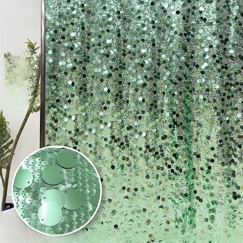 5+18mm Sequin Mesh Lace Fabric for Sewing High Quality Wedding Party Dress Clothing Patchwork DIY Apparel Sewing Supplies