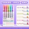 3/6/8 PCS Line Shaped Highlighter Roller Tip Curve Liner Marker Pen Kawaii Graffiti Pen Korean Stationery School Office Supplies
