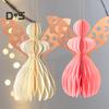 Angel Honeycomb Ornament Paper Angel Hanging Ornament with Sparkling Edge 3D Honeycomb Angel Decoration for Birthday Party Wedding