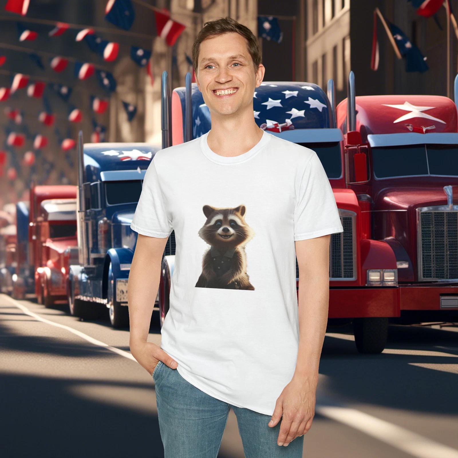 Ronny Raccoon Unisex Softstyle T-Shirt S