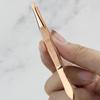 Stainless Steel Eyebrow Trimming Tweezers Flat Tip Plucking Eye Brow Clips Slant Tip Mesh Stripe Handle Eyelash Curler Women