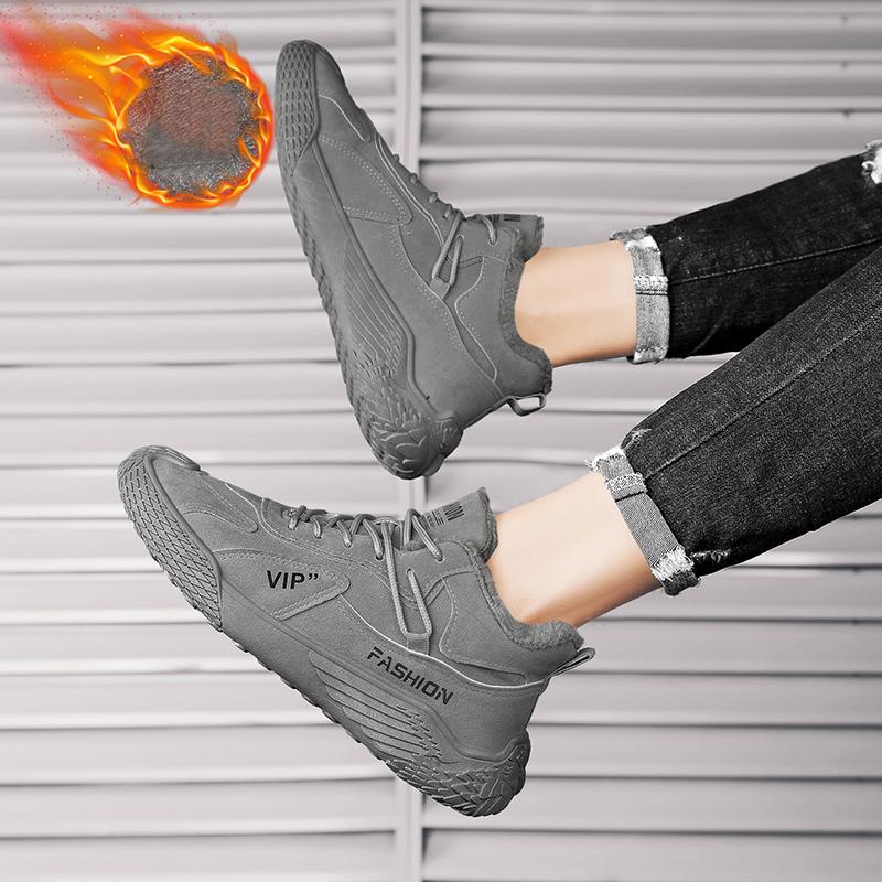 Мужские плюшевые теплые и модные высокие рабочие ботинки — фото 20