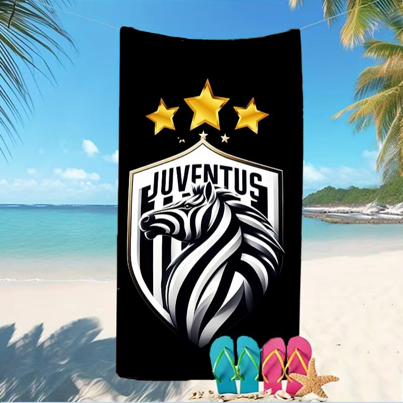 Beach Towel with Juventus FC logo Pattern - soft,absorbent,machine washable Lightweight&Modern,swimming,Travel Essentials