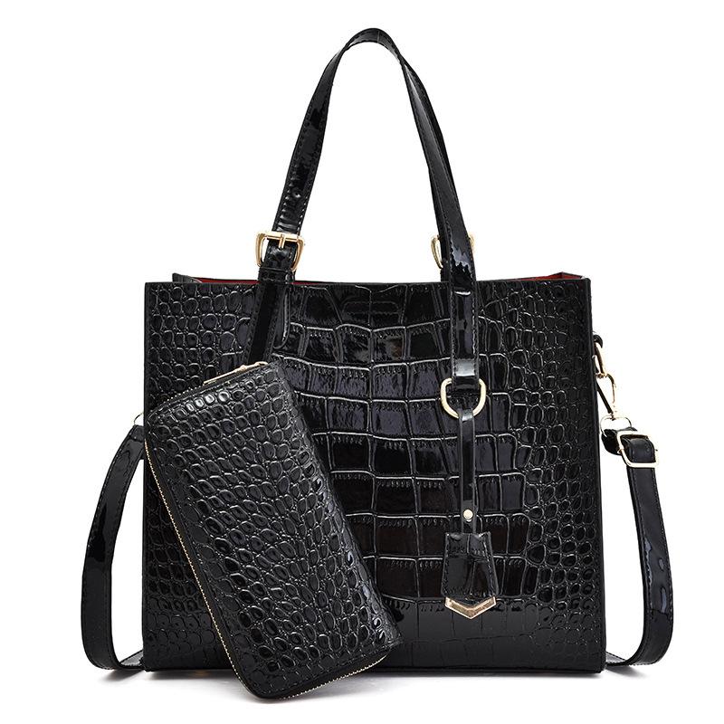 New Women's Bag Casual Crocodile Pattern Handbag Trendy Large Capacity Autumn and Winter New Shoulder Bag, Messenger Bag