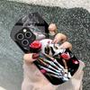 Skeleton Skull Flower For IPhone 16 Pro Max 11 12 Mini 13 14 P Lus 15 Plus 7 8 Se 2020 X Xs Elliptical Tempered Glass Phone Case