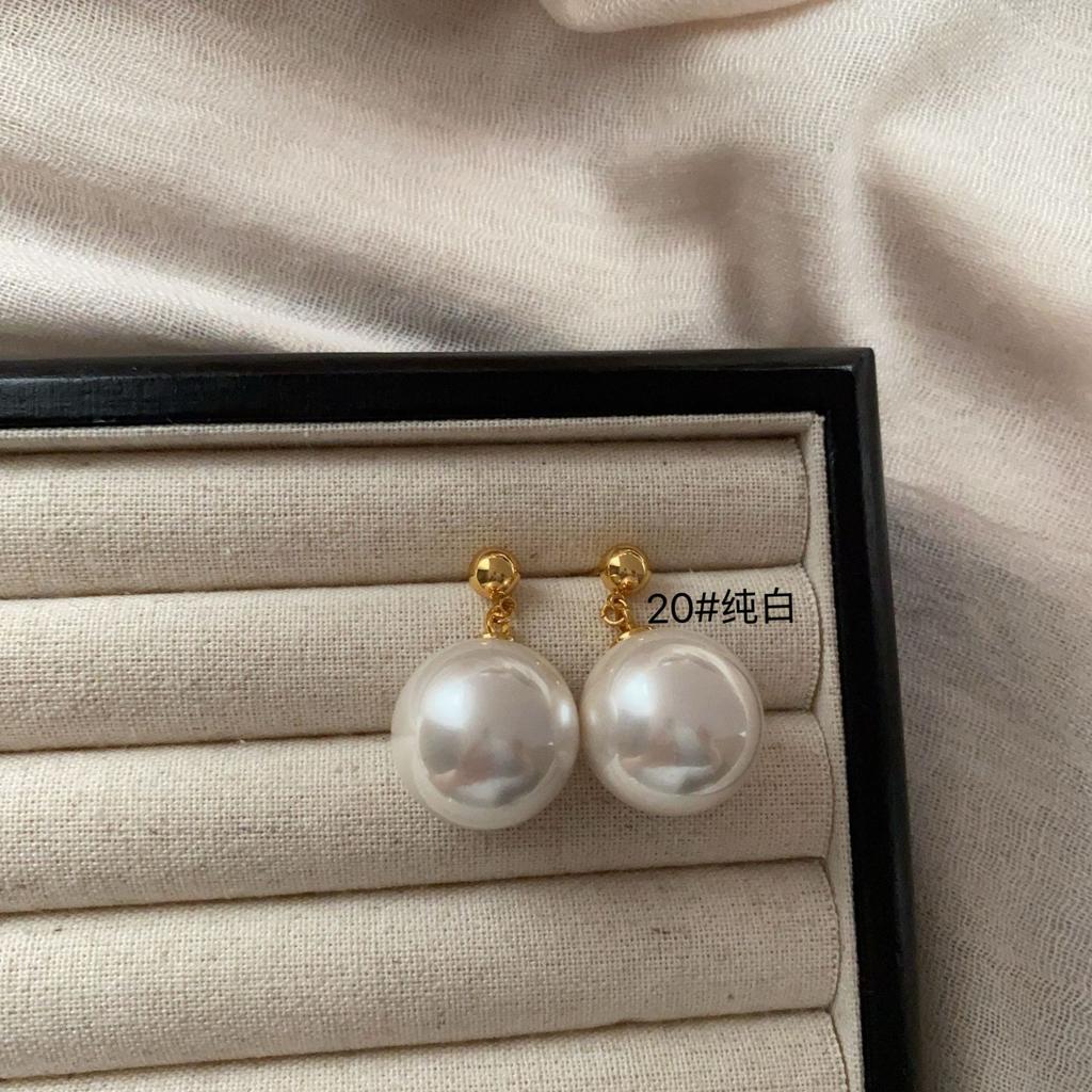 Simple Pearl Earrings Large Earrings Stud Earrings Versatile Fashion Women High-End Celebrity Temperament Light Luxury Earrings