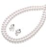 Necklace Set Grand Premium Pearl Necklace 110cm 8mm White X Silver Earring Set Brand Warranty [VOTRE COUTURE] 10-Year