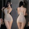 Pure and Sensual, Lace-trimmed Nightgown, Erotic Lingerie, Sexy Deep V, Revealing Bust, Hip-hugging Uniform Pajama Set 2106