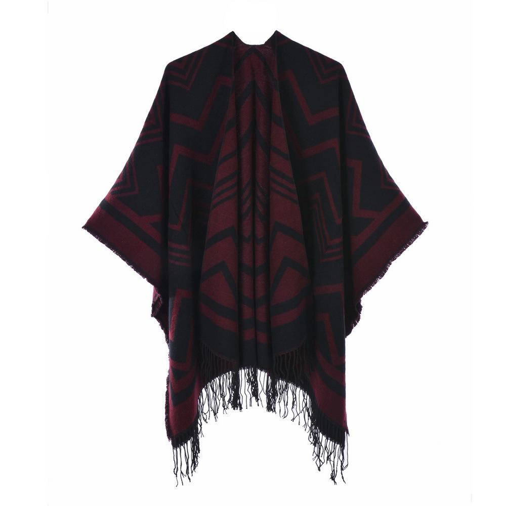 Warm Thickened Tassel Scarf Shawl for Autumn/Winter Travel Photos