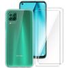 Protective Case - Huawei - P40 Lite - Transparent - Flexible - Tempered Glass Included