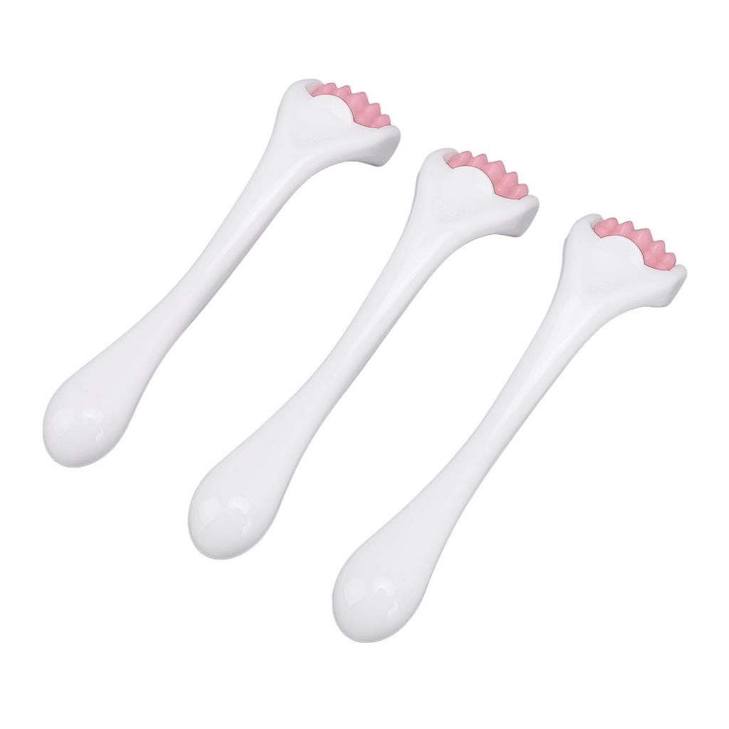 3 Pcs Face Muscle Massage Roller Deep Relaxation Relieve Fatigue Silicone Facial Eye Massage Roller Pink