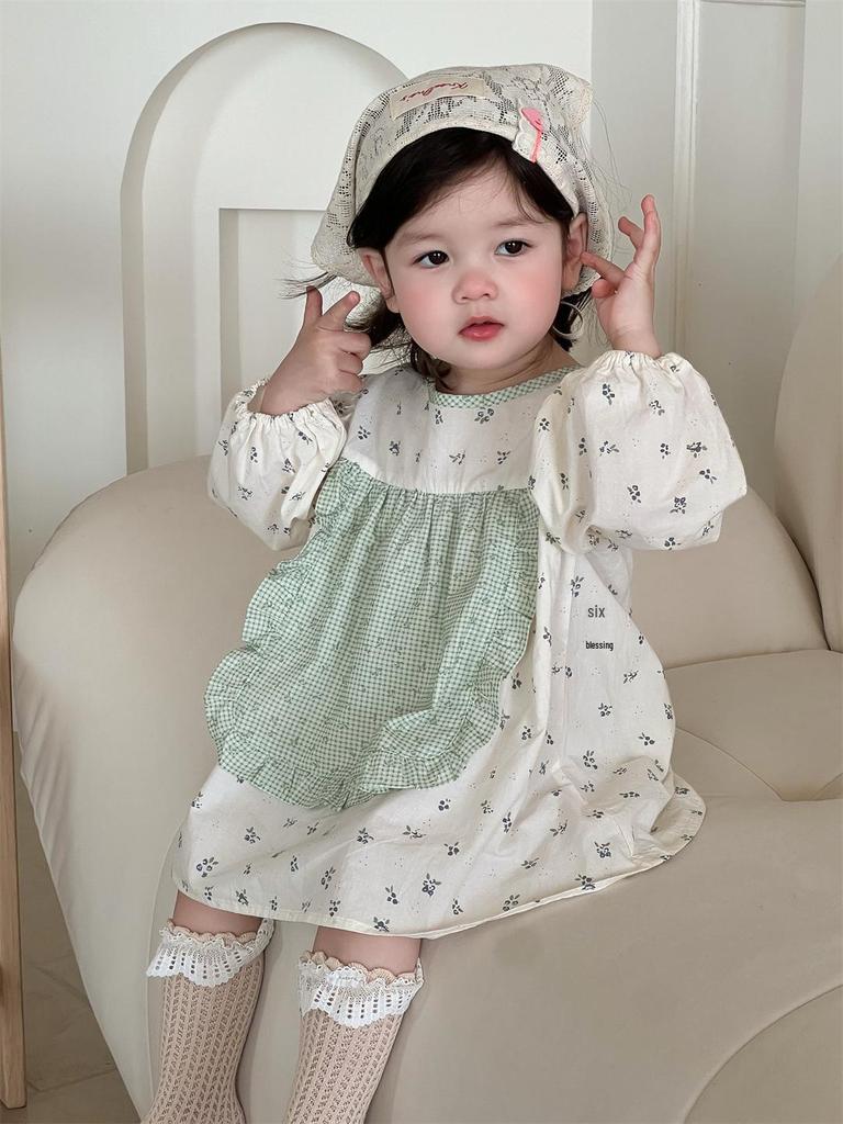 Korean Style Lace Romper Dress for Girls - Autumn Strawberry Princess Dress