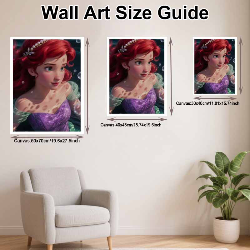 Disney Diamond Painting Kit Unframed, Ariel Purple Dress, Classic Style Home Decor Craft, Perfect Gift Idea