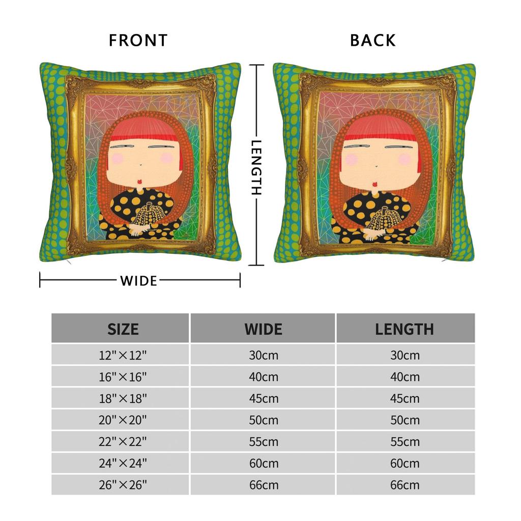 Yayoi K-Kusama Pillowcase Double-Sided Printing Polyester Cushion Cover Decor Throw Pillow Case Cover Seat Zipper 18''