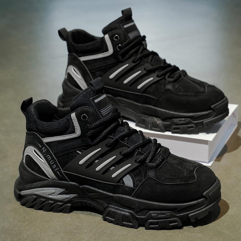 Autumn men s shoes new high-top sports shoes men s trend versatile thick-soled heightening tooling shoes casual shoes 44