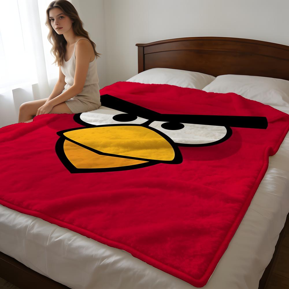 Throw High-Density Short Plush Blanket For Sofa Nap Air-Conditioned Room Soft Skin-Friendly Angry Birds