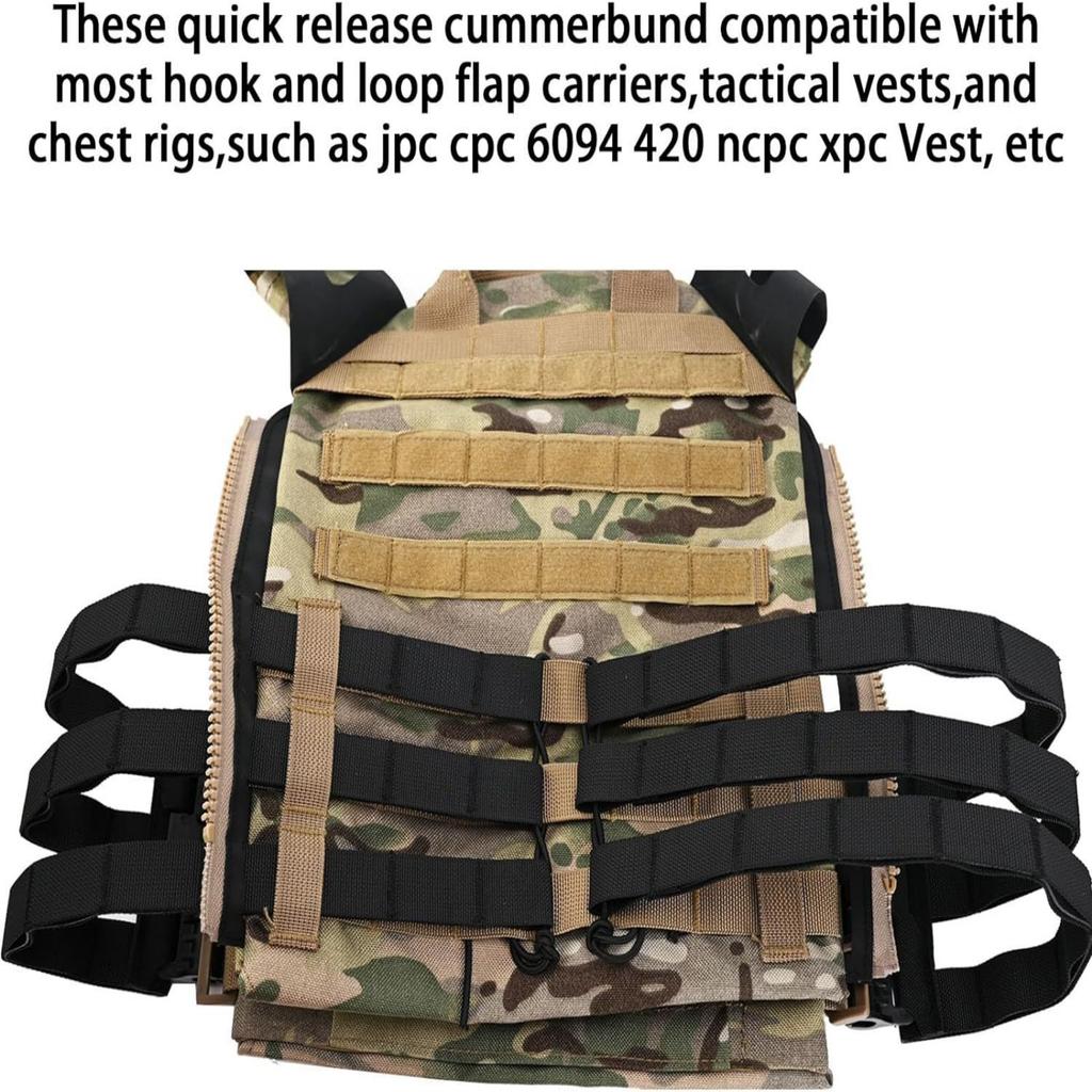 Tactical MOLLE Vest Quick Release Buckle Set Fast Fit Molle Side Belt Cummerbund Straps for JPC CPC NCP XPC 111 Vest