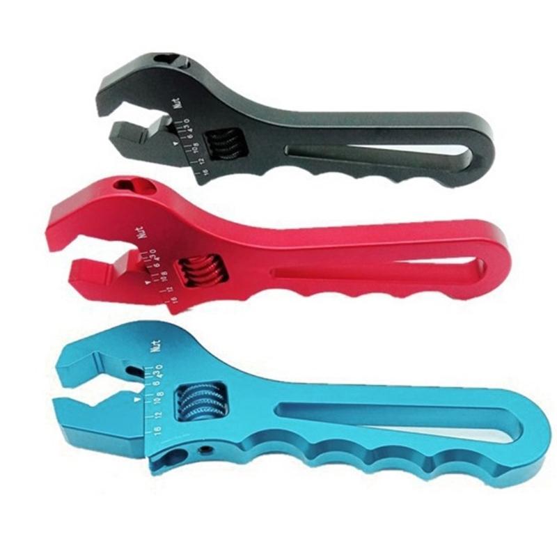 Portable AN Hose Fitting Adjustable Wrench Spanner Lightweight Aluminum Alloy 3AN-16AN Manual Repair Tool Red/Blue/Black