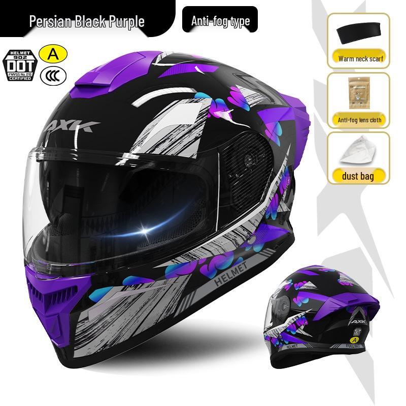Certified Full Face Motorcycle Helmet for Men & Women, Warm, All-Season, for Electric Vehicles and Winter Riding