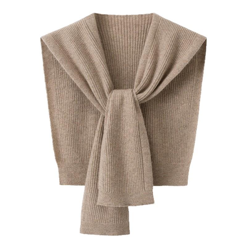 100% Pure Cashmere Knitted Shawl: All-Season Versatile Scarf & Cape