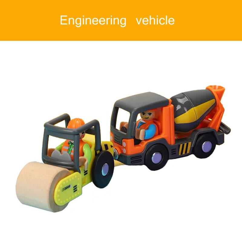 Fire Truck Magnetic Train Car Ambulance Police Car Toy Fit Brio Wooden Train Track Railway Toys For Children