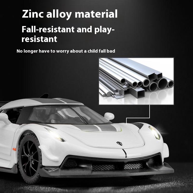 1/32 Alloy Die-cast Koenigsegg JESKO Sports Car Model Sound and Light Return Belt Base Ornament Children's Toys Birthday Gift