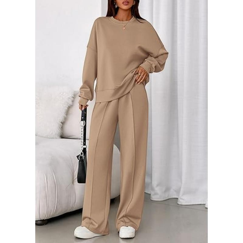 Fashion Casual Suit Solid Color Long-sleeved Sweater Zipper Trousers Two-piece Suit