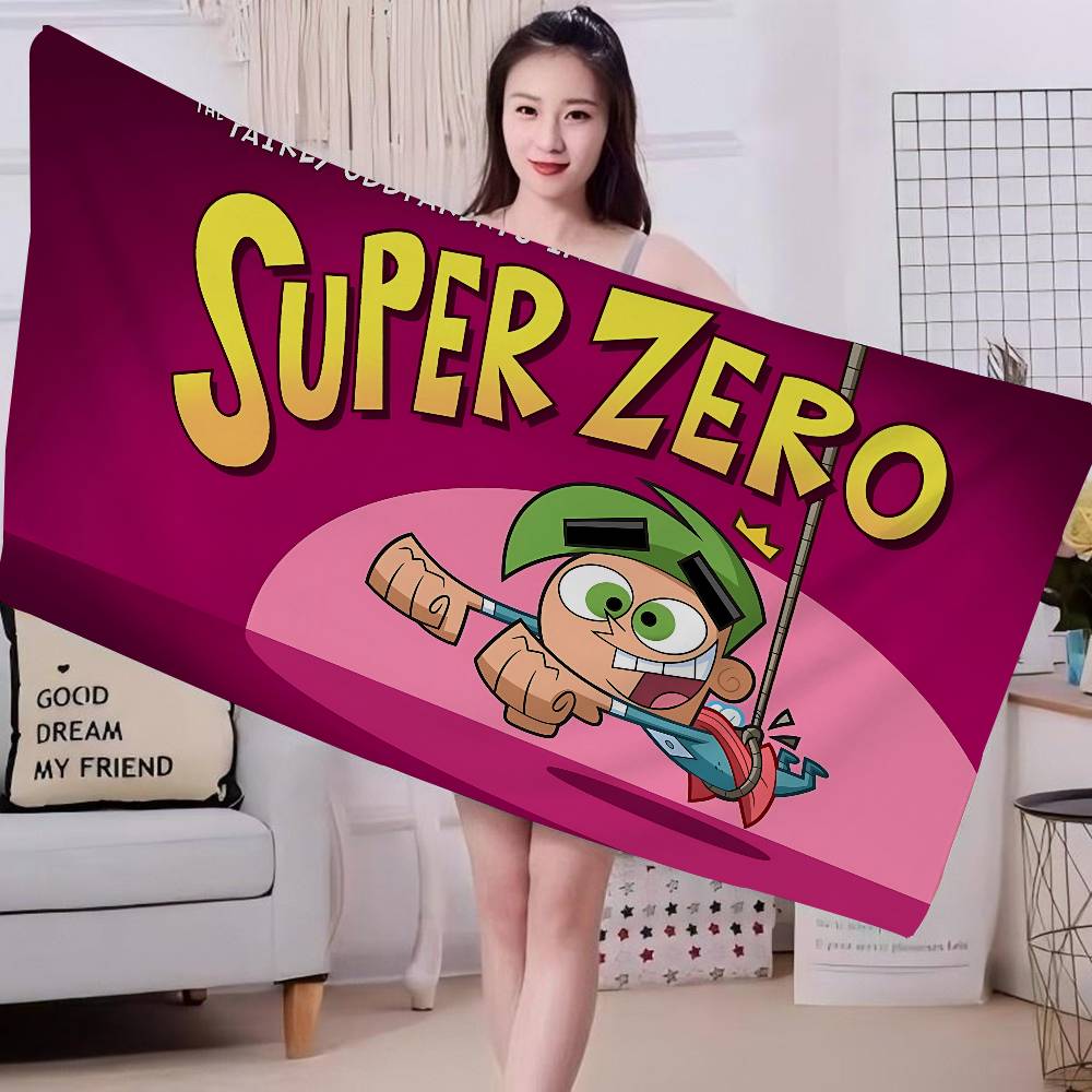 Cartoon The Fairly OddParentsS Bath Towel Microfiber Soft Water Absorbing Breathable For Girl Kids Decorative Beach Towel