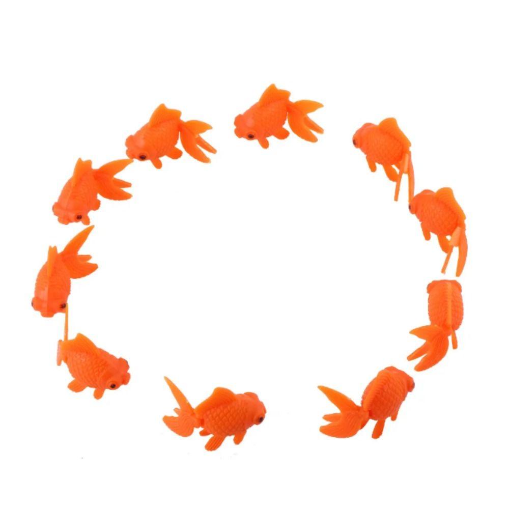 10pcs Decorative Realistic Goldfish Lifelike Moving Goldfish Plastic Gold Fish   Aquarium