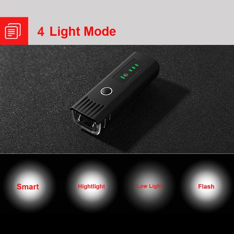 USB Rechargeable Smart Sensor Light Set Bicycle Front Headlight Taillight Mountain Bike Front Light Head Lamp Torch